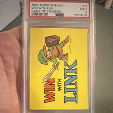 1989 Legend of Zelda Topps Win With Link Game Tip Stickers #12 PSA 9 picture