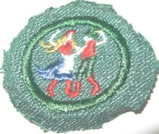 1947 Girl Scout Folk Dancer Badge - Round with extra material picture