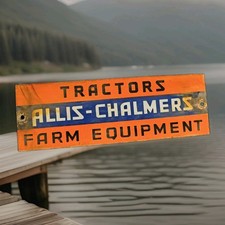 VINTAGE ALLIS-CHALMERS PORCELAIN SIGN TRACTORS FARM EQUIPMENT JOHN DEERE KUBOTA picture