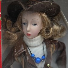 VTG Dillard's Trimmings Western Porcelain Face Doll   picture