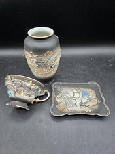 Japanese Moriage Dragonware Lithophane Demitasse Tea Cup Trinket Dish Vase picture