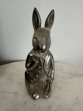 Vintage Peter Rabbit Silver Metal Coin Bank F. Warne & Co Godinger picture