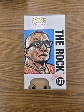 Custom The Rock #137 Funko Pop Box Original Hand Painted Art WWE OOAK picture