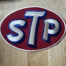 VINTAGE LARGE STP MOTOR OIL COMPANY ADVERTISING UNIFORM JACKET PATCH picture