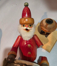 Vtg Erzgebirgische Volkskunst Santa Incense Smoker GDR East Germany Toy Sack picture