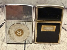 Vintage Zippo Lighters Lot of 2 Bill 8 Ball USA picture