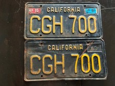2 Matching Black CA License Plates picture