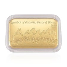 24K Golden Blessing - Seven Horses Emboss Sheet 31x45.5mm 10mg Del. 10-12 Days picture
