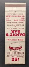 Vintage Danny's Bar Cheap Burgers Vegas Matchbook Cover picture