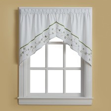 CHF Clover Kitchen Curtains, Swag Pair, Green picture