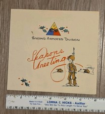 VTG Nov 11, 1944 WW2 Army 2nd Armored Division Greeting Card  picture
