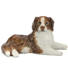 ღ New NORTHERN ROSE Porcelain Figurine RED AUSTRALIAN SHEPHERD Dog Statue Figure picture