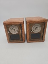 Set Of 2 Antique U S Post Office Box Door With Homemade Oak Box *Please Read* picture