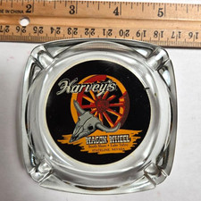 Vintage Harvey's Wagon Wheel Casino Ashtray Lake Tahoe Stateline Nevada Skull picture