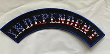 INDEPENDENT TOP Rocker USA FLAG Patch for Jacket or Vest RED WHITE BLUE BIKER picture