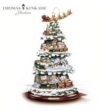 Bradford Thomas Kinkade Wonderland Express Christmas Tree Decor Santa Trains 16