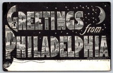 Greetings from Philadelphia Pennsylvania Large Letter Postcard PC311 picture