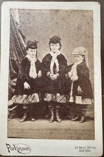 Antique Victorian Cabinet Card Photo 3 Women Parkinson NYC 1880s picture