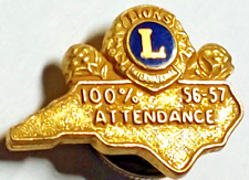 Lion's Inter. 1956-1957 North Carolina Attendance Screwback Lapel Pin (082523) picture
