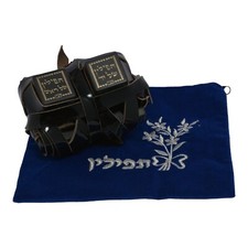 Tefillin for Right Handed Ashkenaz Version Jewish Kosher Tefilin Ashkenazic +Bag picture