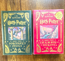 Harry Potter Collector's Leather 1st Print 2-Book Set DAMAGED SPINE / AS-IS picture