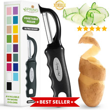 Spring Chef Swivel Vegetable Peeler with Soft Grip Handle, Set of 2, Black picture