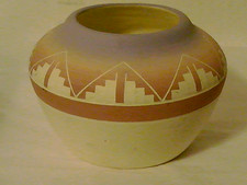Vintage Sioux Indian Pottery Bowl Signed Made by Sioux Indians picture