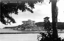 Caleta Acapulco GRO Mexico Real Photo Postcard Mid-Century Hotel Scene 1950s picture