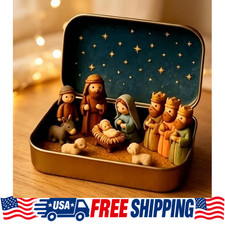 Mini Christmas Nativity Scene Set Portable Pocket Size Holiday Decoration US. picture