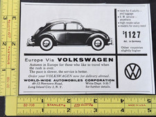 Vtg 1957 Print Ad - Volkswagen VW Bug Long Island City NY w/price picture