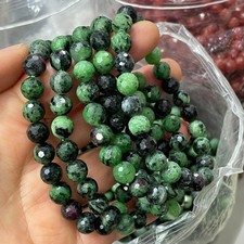 8mm 5pcs Natural Ruby Zoisite Smooth Round Ball  Gemstone Beads picture