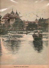 1893 Art Print View EVENING ON THE LAGOON @ The Chicago World's Fair Inter-Ocean picture