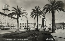 Barcelona Place de Espana 1960s old card pc cpa postcard picture