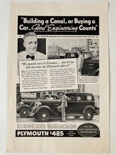 1934 Plymouth De Luxe Print Ad In The Canal Zone picture