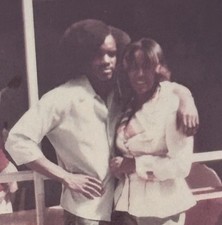 1970s African American Couple Photo Young Man Woman Polaroid picture