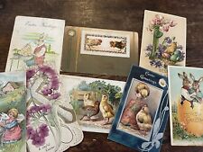 Lot of 8 Vintage Victorian Easter Postcards Bunny Chick Eggs Basket Rabbit sheep picture