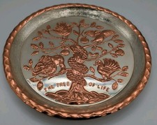 ​Vintage David Miro Israel Silver Copper Tree of Life Wall Hanging Plaque Plate picture