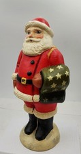 Vaillancourt Folk Art Chalkware Santa Claus with Star Blanket WWII Figure 2005 picture