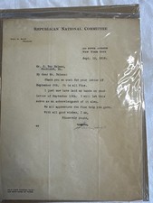 Will H. Hays Signed Letter 1918 Republican National Committee Autograph RNC picture