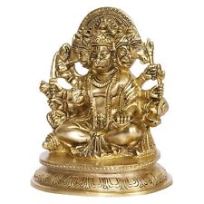Brass Hanuman Ji Idol Lord Bajrangbali Statue Religious Showpiece Pooja 6.5 Inch picture