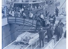 1921 Boston Harbor Immigrants Steamer Mayflower Deer Island Glass Negative OOAK picture