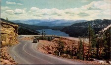1939 Donner Pass Lake Sierra Nevada Mountains Union Oil Co. Postcard picture