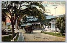 ICC Isthmian Canal Commission Hospital Grounds Colon Panama c1910 Postcard picture