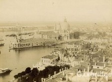 VENICE ITALY PANORAMA Port Ships Naval 1880 ALBUMEN PHOTO Venezia Aerial Italia picture