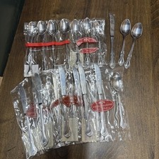 22 pc ROSE QUEEN Stainless Flatware Reed & Barton 18/0 Heritage Mint Ltd China picture