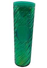 New 2022 Starbucks Holiday Collection 16oz Green Swirl Iridescent Tumbler picture