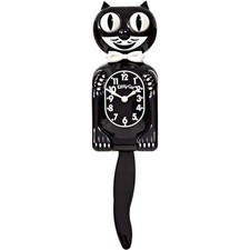 Kit Cat Klock Classic Black- Small - Iconic Retro Cat Clock w Moving Eyes & Tail picture