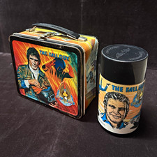 1981 The Fall Guy Aladdin Metal Lunch Box w/ Original Thermos Lee Majors picture