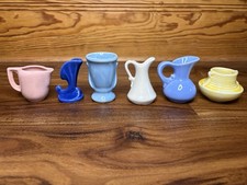 Lot Of 6 1930's - 40's Shawnee Pottery Miniature Mini Pitcher Vase USA picture
