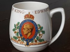 Vintage 1937 KING EDWARD VIII-Abdicated King Souvenir Mug-Cup-Solian Ware picture
